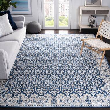 Bungalow Rose Llana Oriental Light Gray / Blue Area Rug & Reviews